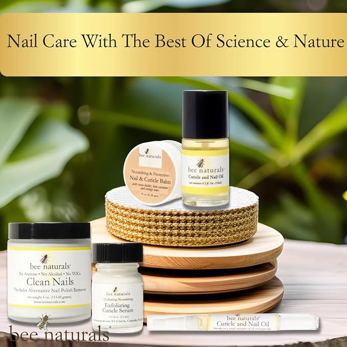 Natural Nail Care Kit - Natural & Non-Toxic Nail and Cuticle Care Set with Vitamin E - Softens & Protects - Ideal Gift for Repairing Cuticles and Nails Bee Naturals.