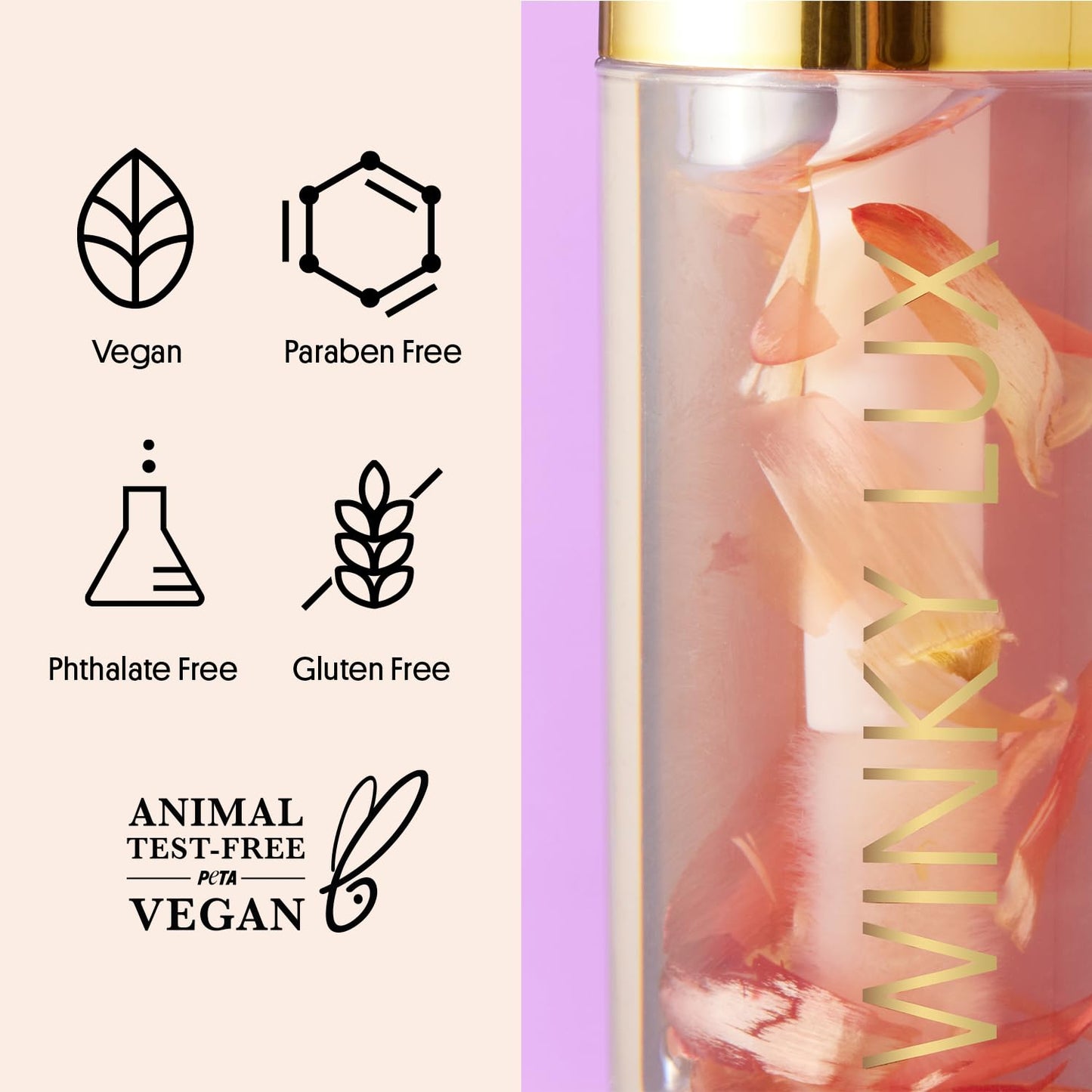 Winky Lux Flower Petal Lip Oil - Silky Shine & Hydrating Non Sticky Lip Gloss, Infused with Real Flower Petals & Nourishing Jojoba Oil, with Soft Vanilla Scent