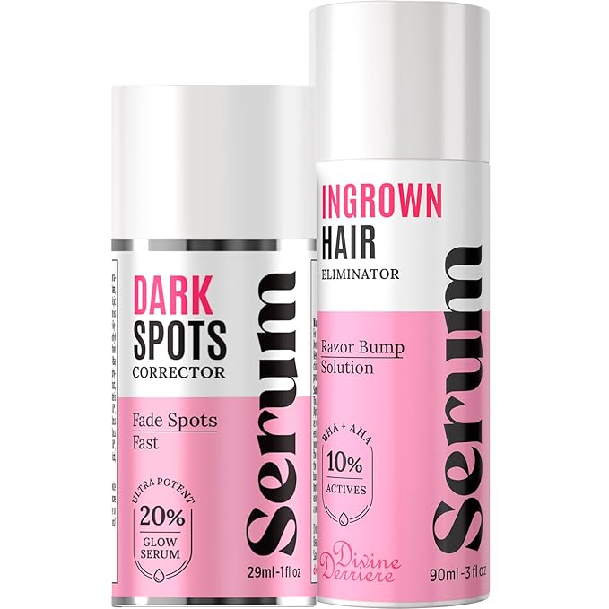 Save 14% on The Skin Care Solution For Dark Spots, Razor Bumps, Ingrown Hair & Razor Burns β Includes Our Ultra Potent Brightening + Razor Bumps Solution For an Ultra Clear & Glowing Skin