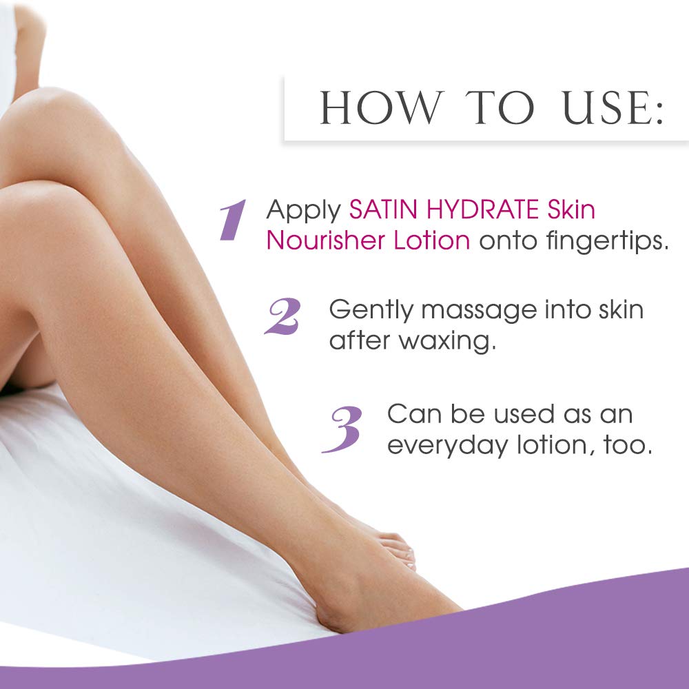 SATIN SMOOTH Post Wax Lotion - Hydrating Skin Nourisher for Smooth & Healthy Skin, After Wax Care Treatment, 4 fl oz, 2 Pack