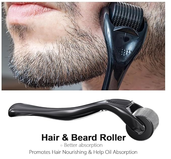 Derma Roller Beard Roller Microneedling Micro Needles Skin Face Roller 540 Stainless Steel for Hair Beard Facial Skin Face 540 Home Use with Storage Case