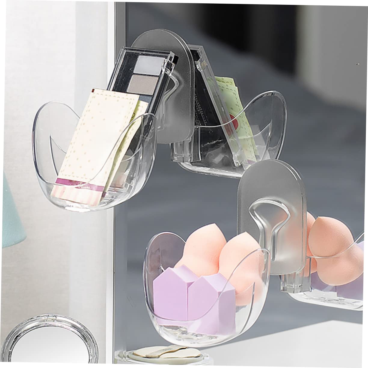 2pcs Powder Puff Holder Stylish Makeup Sponge Storage Racks for Easy Access and Drying for Bathroom and Vanity Organization