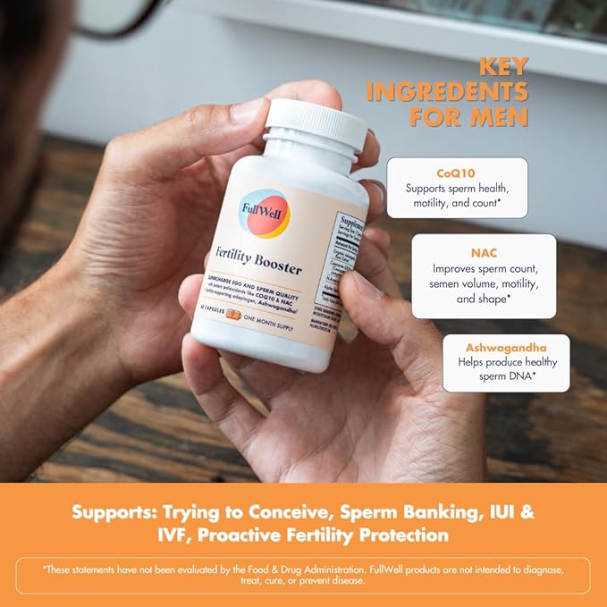 Fertility Booster for Men & Women | Conception Support for Healthy Egg Quality, Sperm Motility and Strength | Dietitian-Formulated | Ashwagandha, CoQ10 & NAC, 3rd Party Tested, 30 Servings