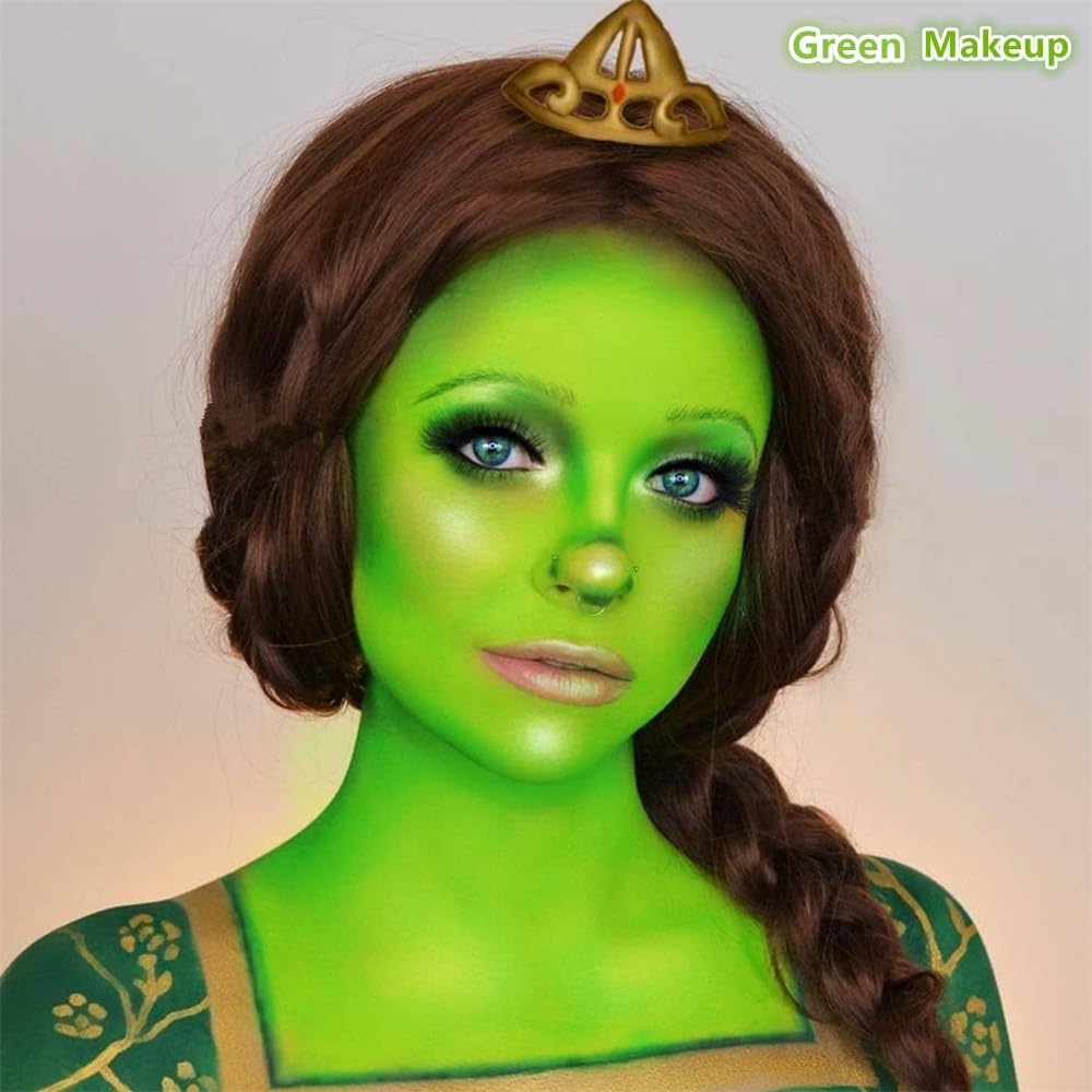 Go Ho Amazon Green Face Paint Stick,Water Based Cream Body Paint Washable,Highly Pigmented,Smooth and Safe for Skin,Halloween Costumes Cosplay SFX Hulk Witch Green Makeup