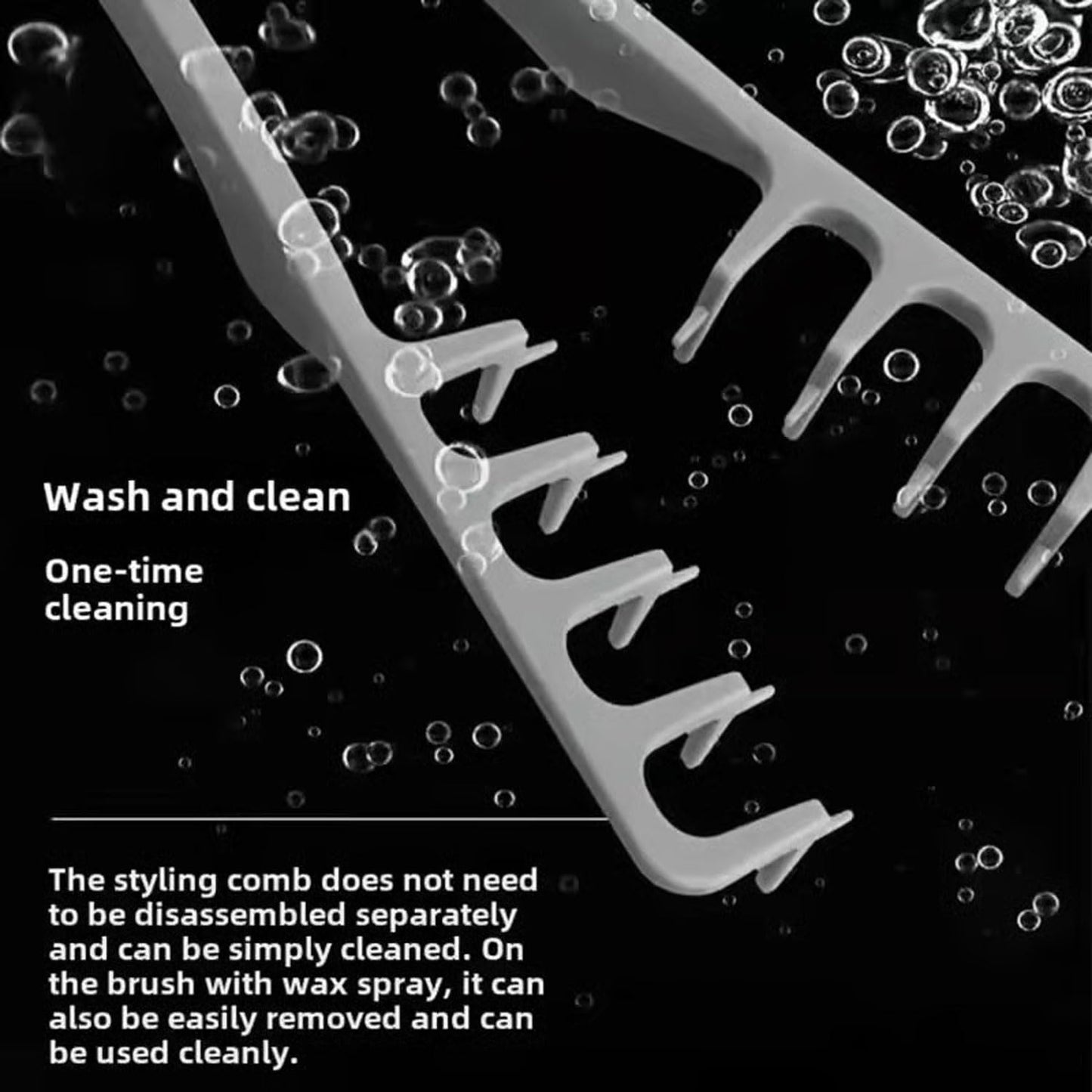 Textured Styling Comb, Volumizing Wide-Tooth Hair Styling Comb, 2025 Upgrade Texture Combs Attached 5 Hair Clips and a Folding Combs, Bangs Seam Grooming Styling Tool, For Women Men (Gray)