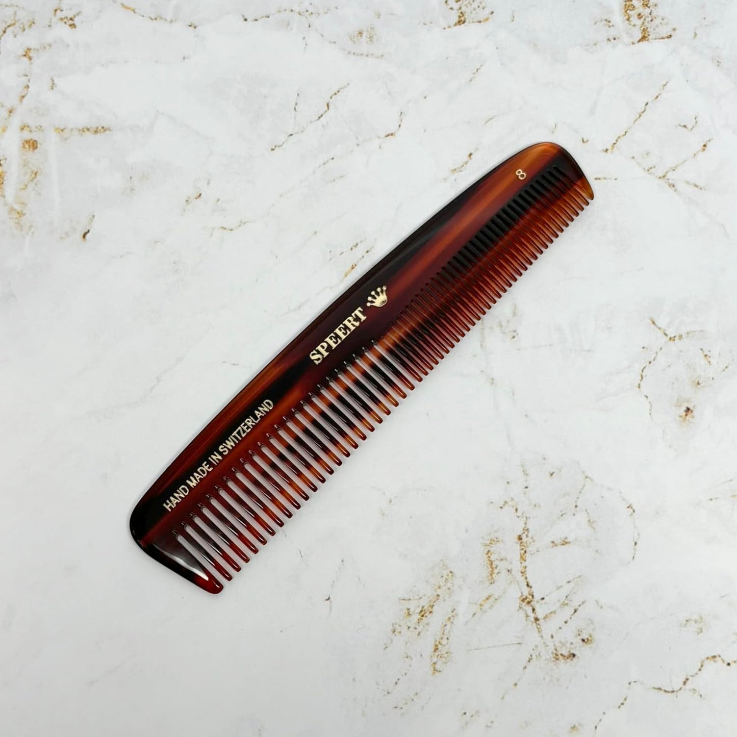 #8 Handmade Wide Narrow Tooth Comb Tortoise Havana Acetate Thick Coarse Curly Thin Fine Straight Hair Detangling Parting Grooming Teasing Styling Hairdresser Barber Hairdressing Wet Dry Pocket