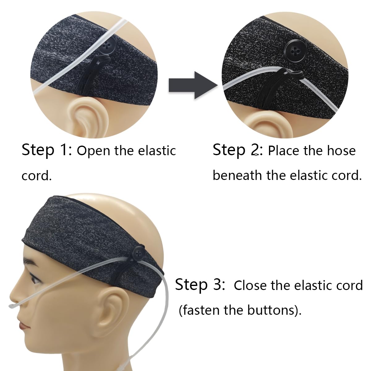 Hairband, Comfortable Ear Protectors for Oxygen Tubing - Cannula Headband, 2 PCS, Keeps Cannula in Place and Prevents Ear Soreness