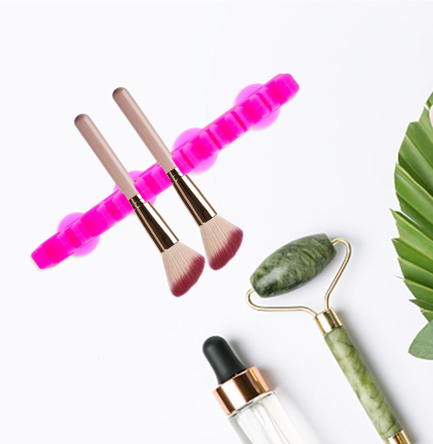 1Pcs Silicone Make up Brush Holder Cosmetic Brush Drying Rack Silicone Makeup Brush Storage Rack Bursh Display Stand with Suction Cup for Bursh and Pen