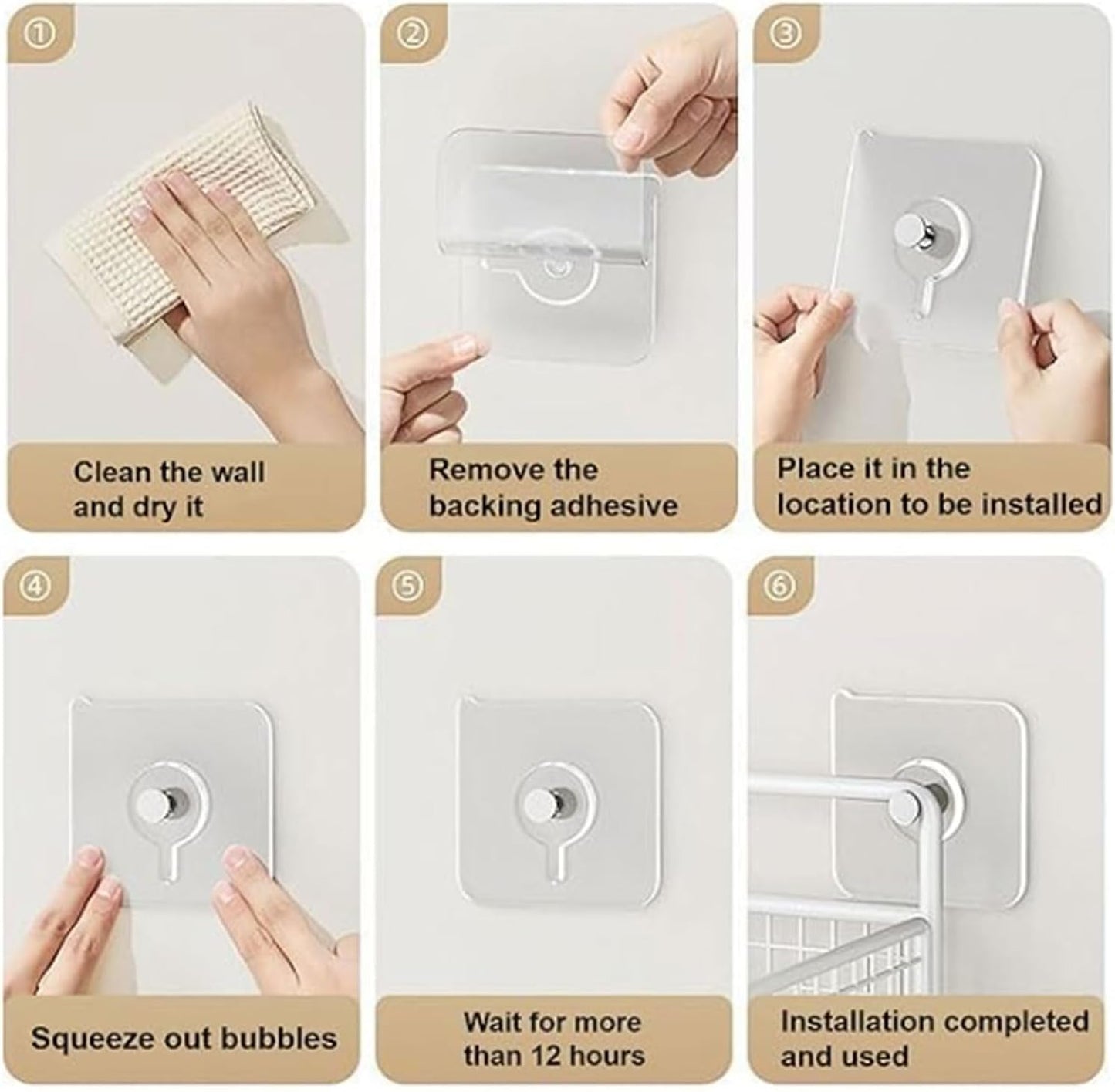 14PCS Picture Hangers Without Nails, Wall Hangers Without Nails, Adhesive Wall Hooks Command Hooks Picture Hanging for Inside Kitchen, Bathroom, Home and Office (10mm)