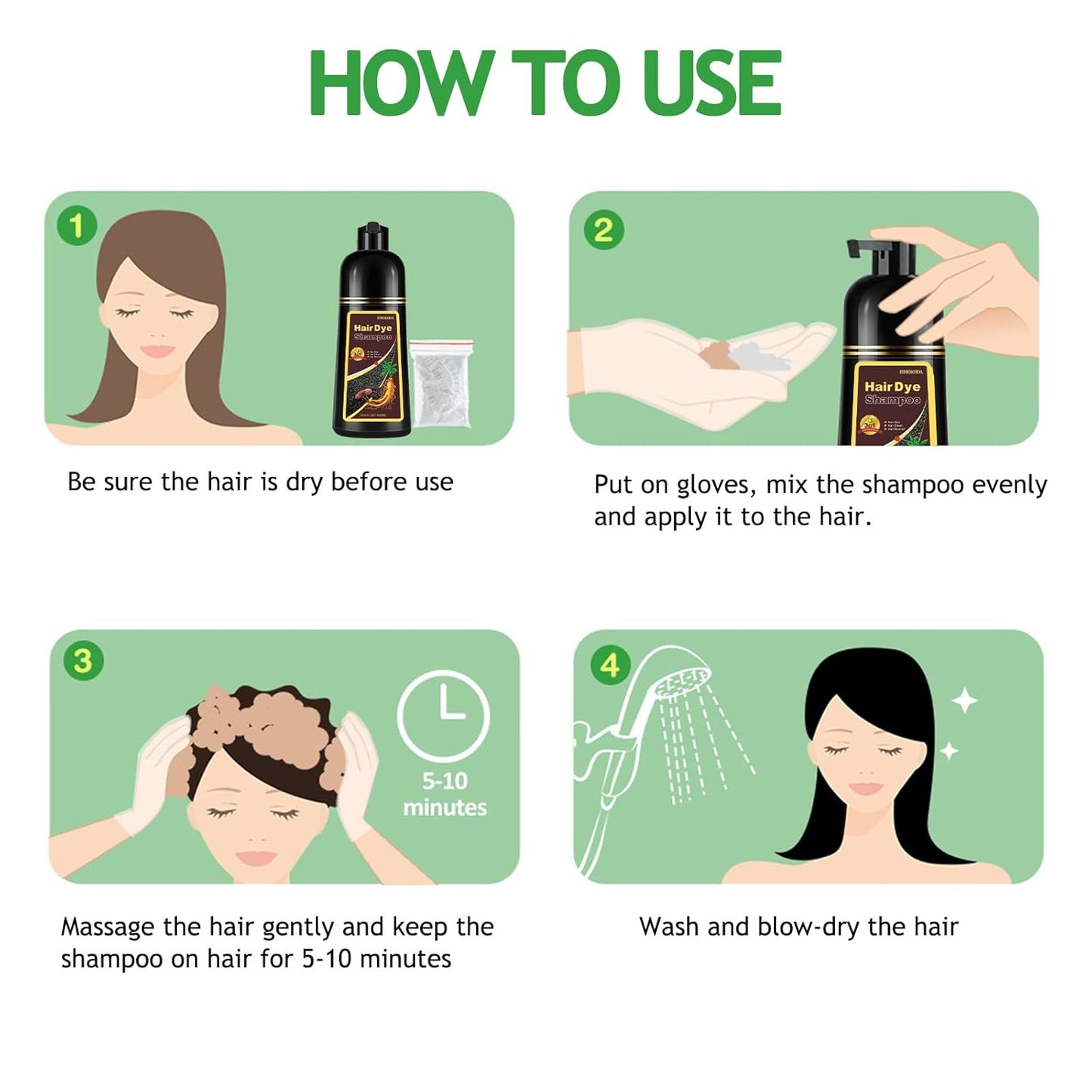 Natural Dark Wine Red Hair Dye Shampoo, 3 IN 1 Burgundy Hair Dye Shampoo, Wine Red Hair Nourishing & Dyeing for Men Women Colors in Minutes, Instant Red Hair Dye for All Hair Types(Dark wine red)