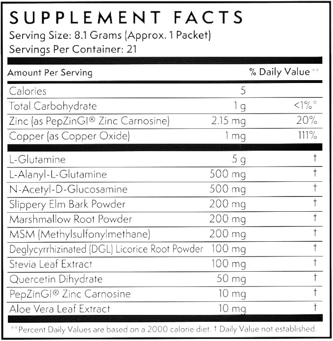 TERRA ORIGIN Healthy Gut Stick Packs, L-Glutamine, Slippery Elm, Aloe Vera, Licorice Root Extract, Gut Health, Digestive Support, Leaky Gut Repair, Immune Function, On-The-Go, 21 Ct, Berry