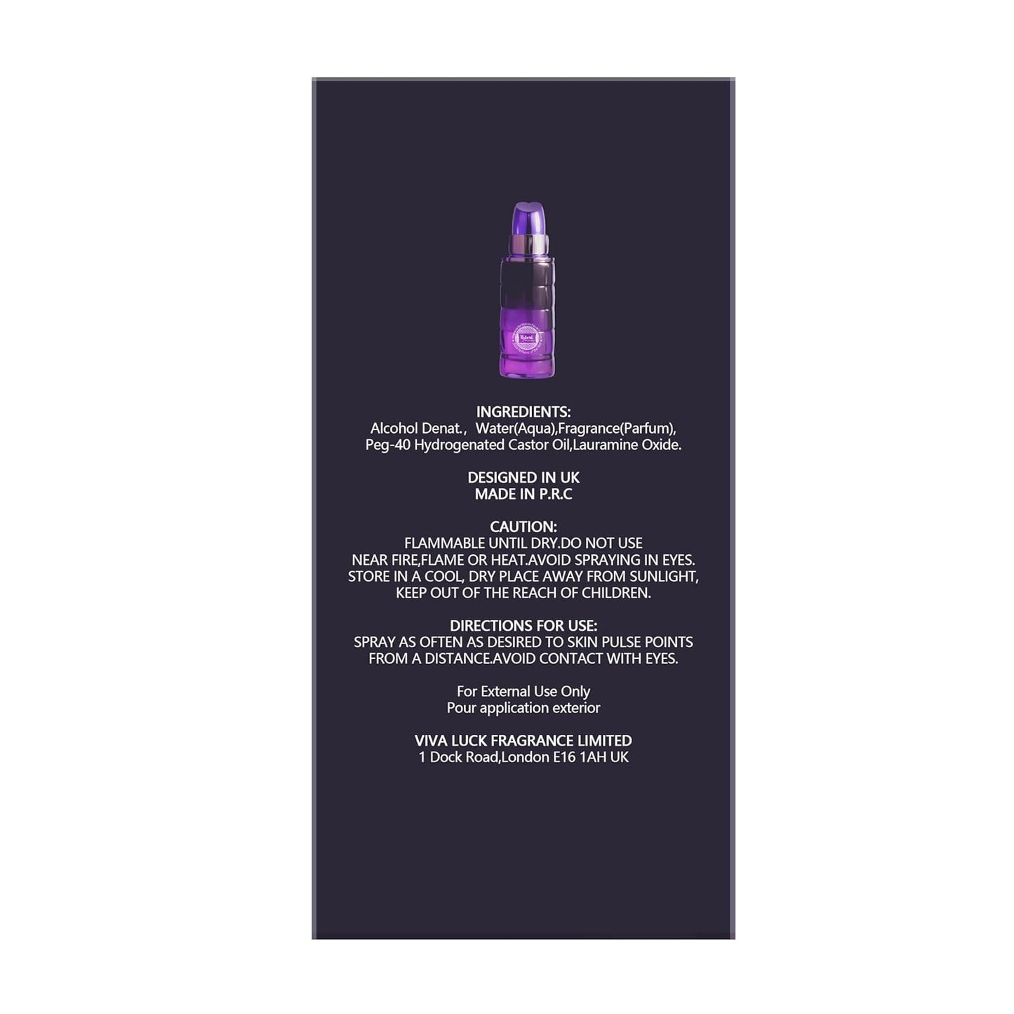 Hybrid & Company Women Lipstick Fever Violet Eau De Parfum Vaporisateur Natural Spray 2.5 Fl Oz