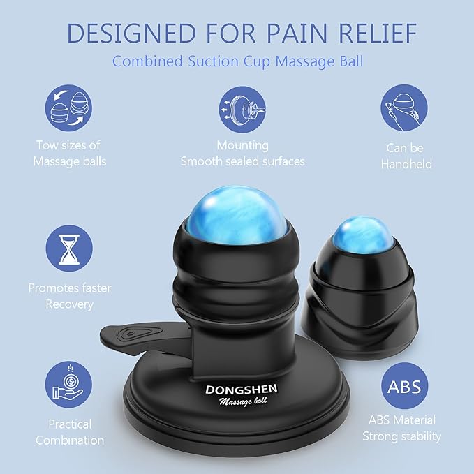 Massage Ball Deep Tissue 2 in 1 Mountable Muscle Massage Roller for Pain Relief, Trigger Point ,Relieve Fascia Muscle Knot and Joint Pain Relax Full Body