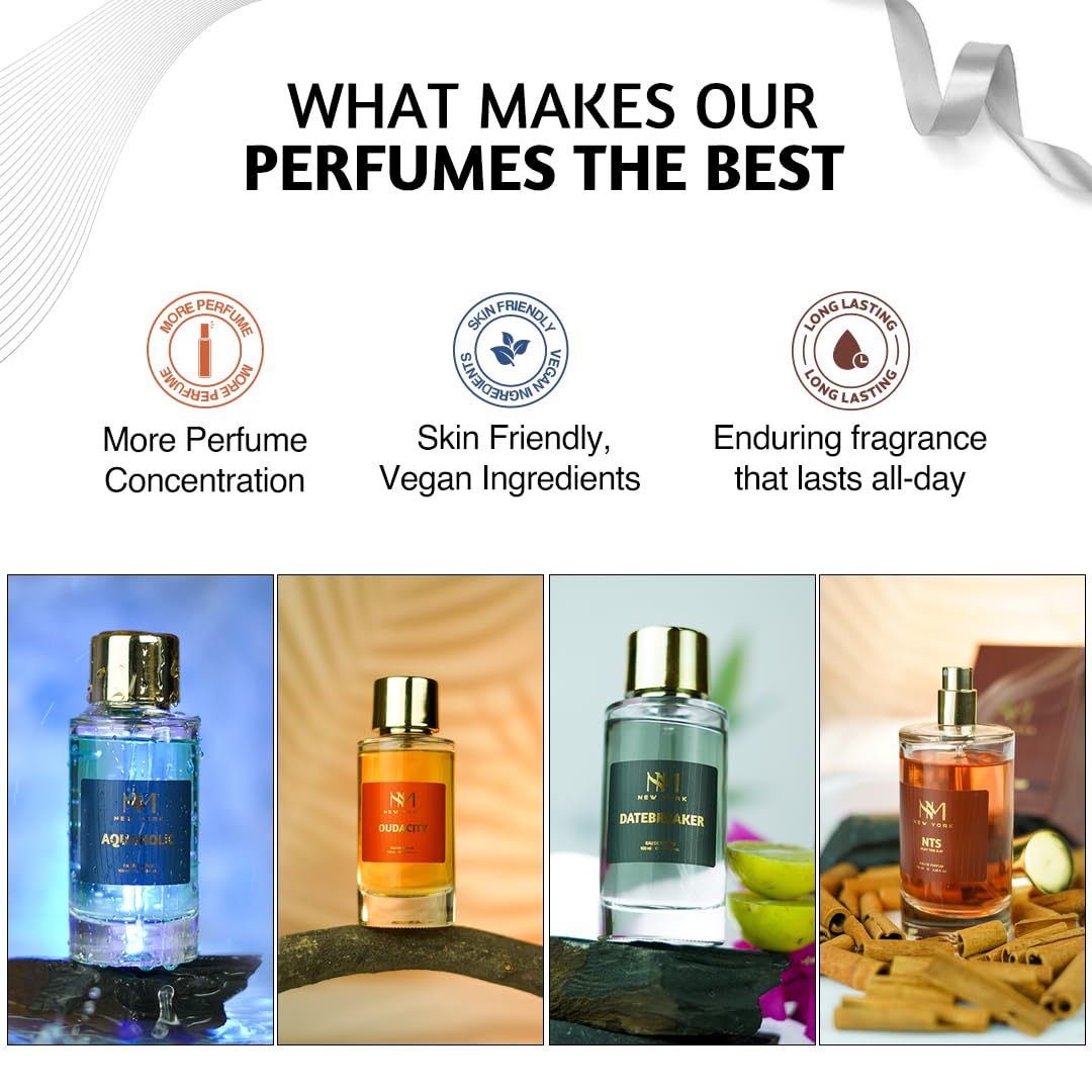 NOURISH MANTRA NM New York Oudacity Luxury Perfume | Premium Long Lasting Fragrance Spray | With Aromatic Blend of Musky & Fruity Notes | Unisex Perfume | 100 ml
