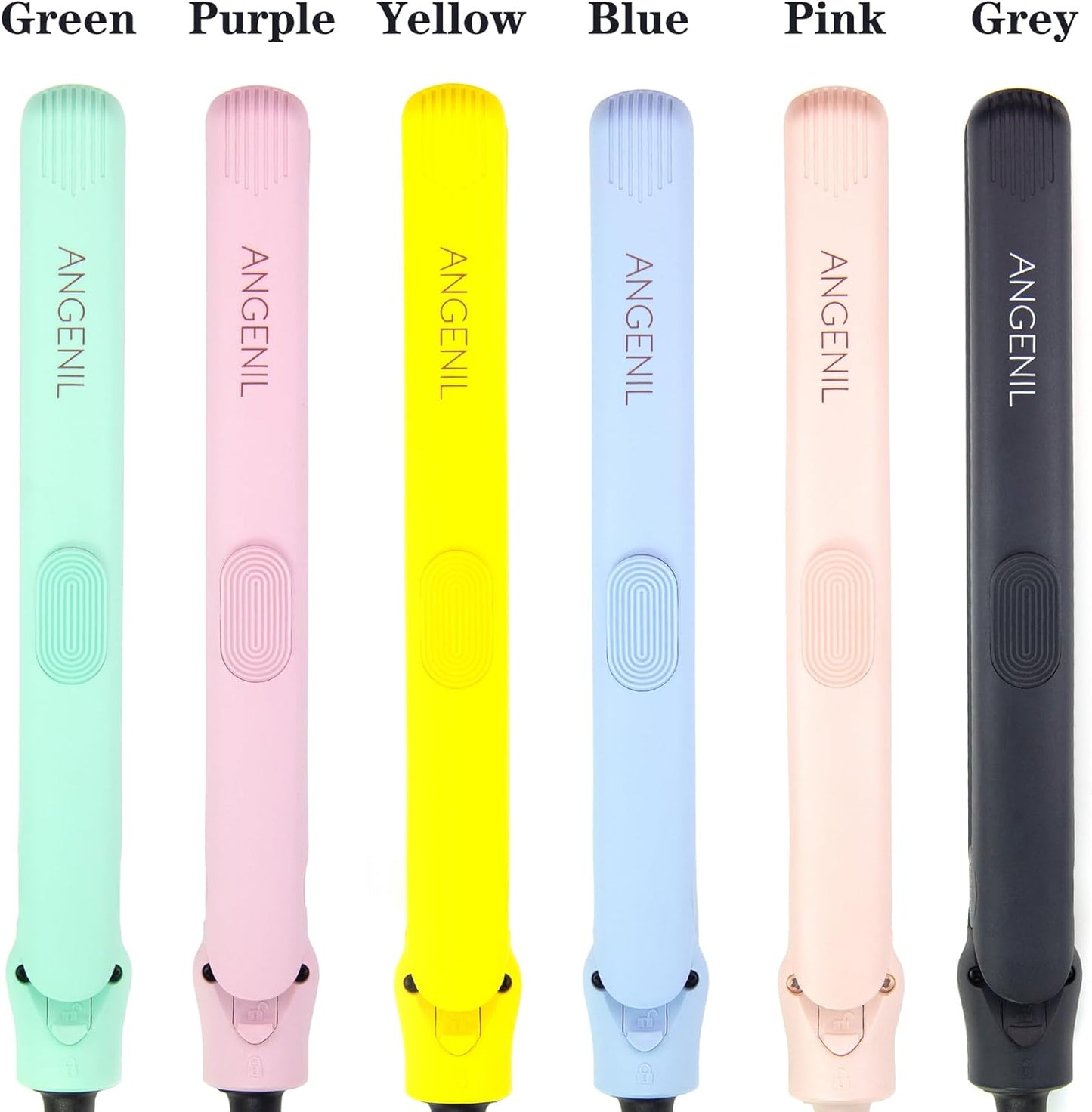 ANGENIL Pro Ceramic Tourmaline Mini Flat Iron for Short Hair, Portable Small Flat Iron with Anti-Scald Silicone, 0.7 inch Travel Size Mini Hair Iron, 20S Fast Heating, 3 Temp (280โ- 320โ -380โ)