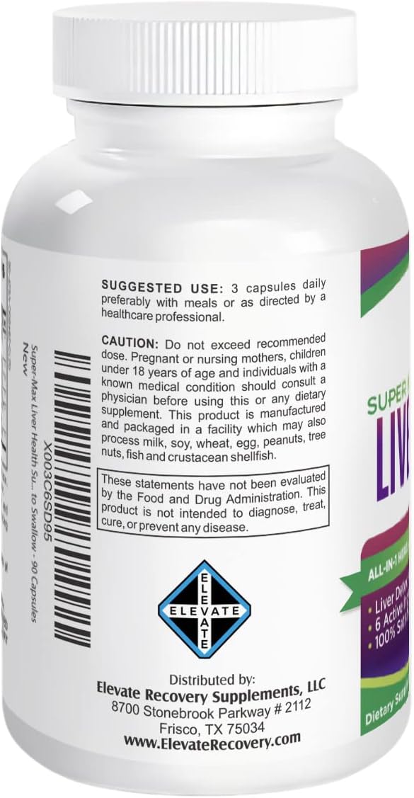 Liver Health Support Supplement (All-in-1) 6 Active 90 Capsules