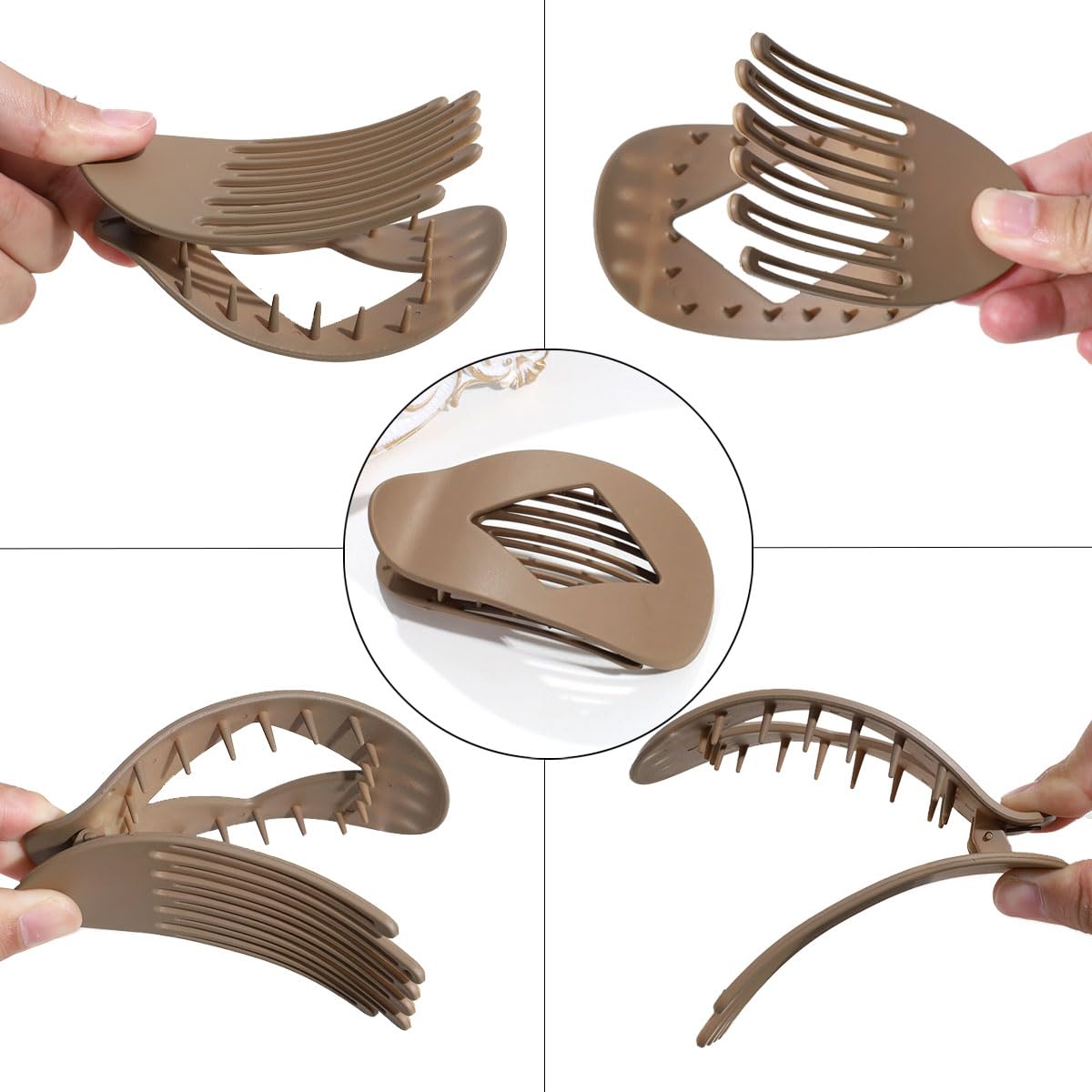 Matte Duckbill Hair Clips, Simple Elegant Duckbill Hairpin, Minimalist Geometric Hair Clip Made of Premium ABS Resin, Lightweight & Durable, Perfect for Office, Travel & Daily Wear (Set B)