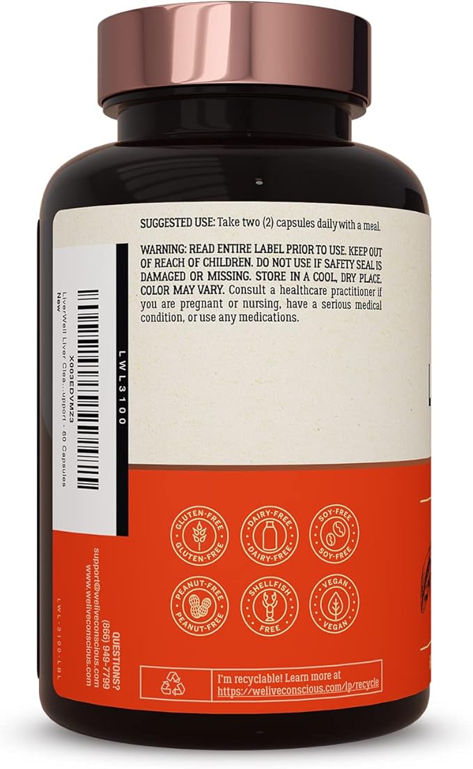 LiverWell Liver Cleanse, Rejuvenation, Metabolic Support 60 Caps
