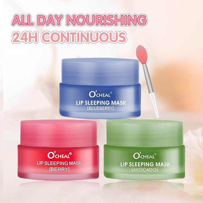 Lip Sleeping Mask Overnight Moisturizer Balm, Berry Lip Mask, Day and Night Repair Lip Balm for Improves Dryness Cracked, Moisturize and Nourish Lip Scrubs Exfoliate Reduce Lip Lines (Berry)