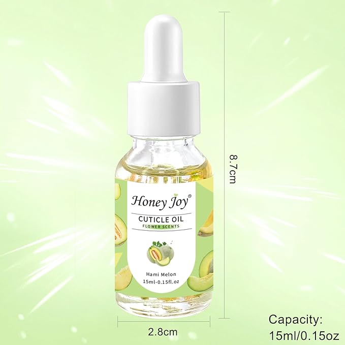 Honey Joy Cuticle Oil for Nails β Nail Oil Cuticle for Nail Care, Cuticle Nail Oil for Growth and Strength, Cuticle Oil for Nails, 0.5 fl. oz (Hami Melon)