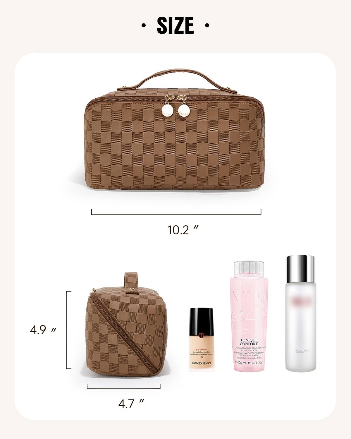 EACHY Travel Makeup Bag,Large Capacity Cosmetic Bags for Women,Waterproof Portable Pouch Open Flat Toiletry Bag Pattern Makeup Bag