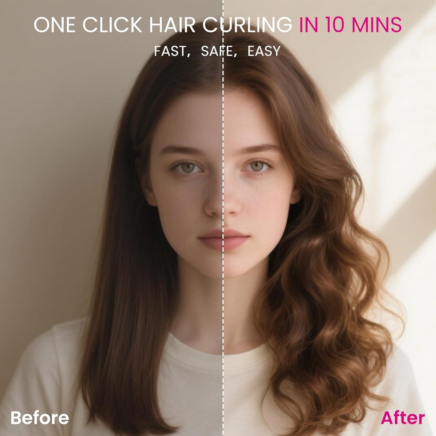 Automatic Curling Iron 3/4 inch Barrel, Cordless Automatic Curling Iron 5200mAh USB Rechargeable, Auto Hair Curler for Long Hair, Ceramic Travel Curling Wand, Auto Shut-Off & Anti-Tangle Design