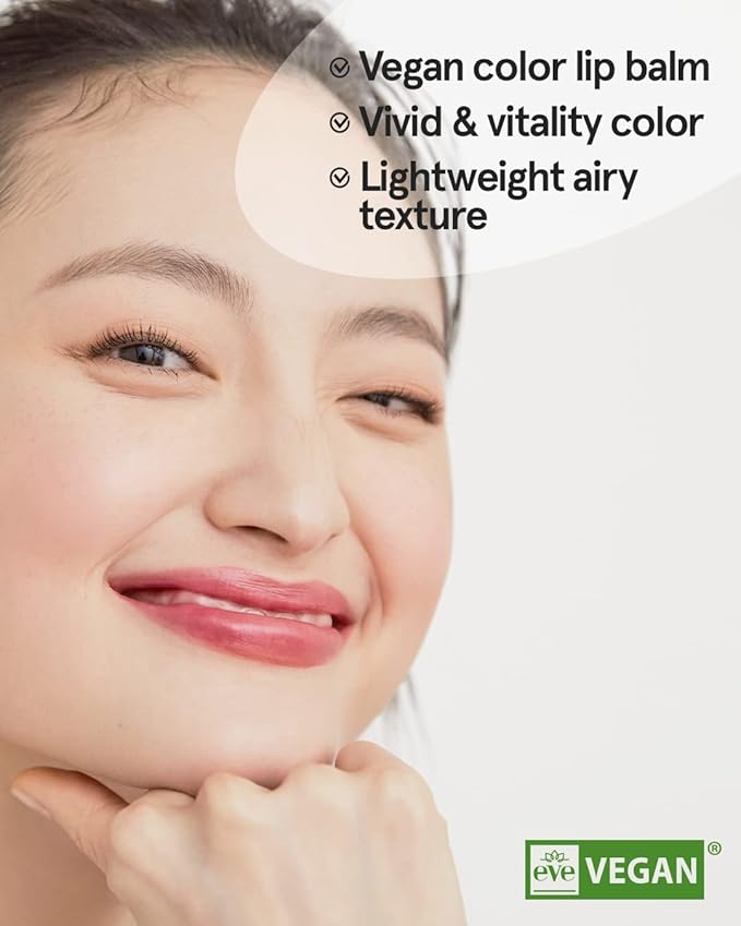 ATHÉ Authentic Airy Lip Balm 06 HAZE, Korean Vegan Color Lip Blam, Flake-Free Slim Fit Lips, Silky Powdery Finish & Air-like Blurring with Vibrant Colors, 0.11oz.