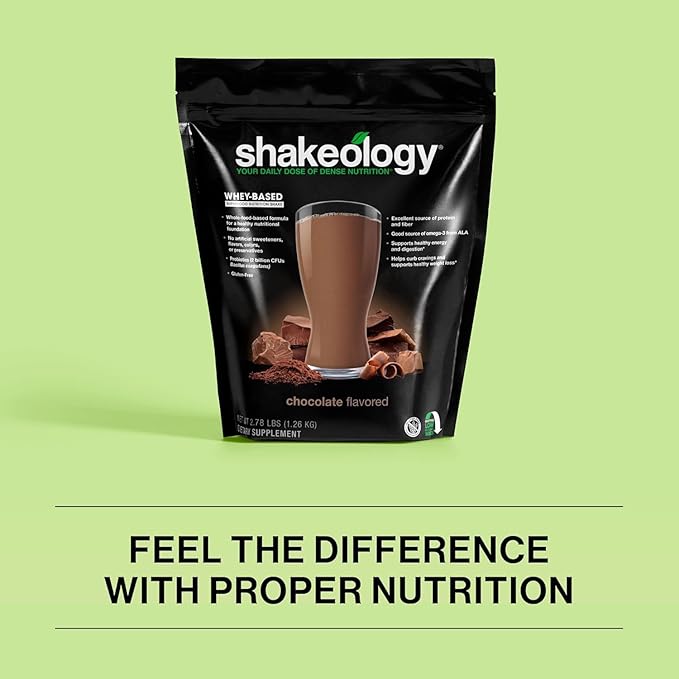 Shakeology Whey Protein Powder Blend - Gluten Free, Superfood Protein Shake with Vitamins and Minerals - Helps Support Healthy Weight Loss, Lean Muscle Support, Gut Health - Chocolate, 30 Servings