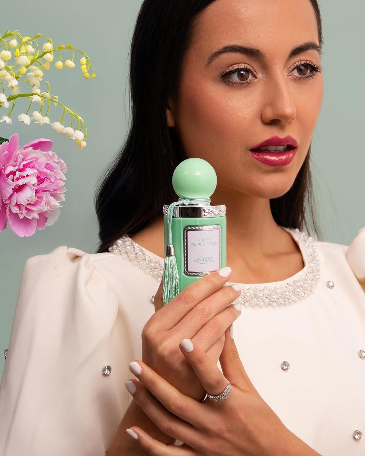 Sapil Yummy Pistachio Oud Unisex Eau De Parfum - Long-Lasting Arabic Perfume with Creamy Hazelnut, Vanilla & Woody Floral Notes - Sweet Dubai Gourmand Fragrance for Men & Women - 3.38 oz