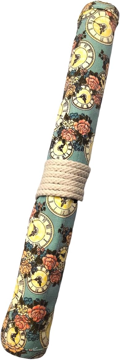 Funny live Paint Brush Holder Art Supplies, Artist Paint Brush & Storage Organizer Roll-Up Case Bag, Protect Acrylic Oil Watercolor Paintbrushes (Clock 20 Slot Pockets)