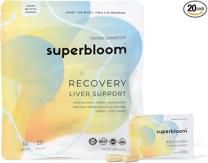 superbloom Recovery Liver Support 10 Sachets, 20 Capsules