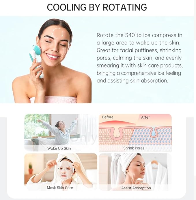 ONLYSKY BEAUTY Cooling Ice Roller Facial Massage Roller for Face (Green)