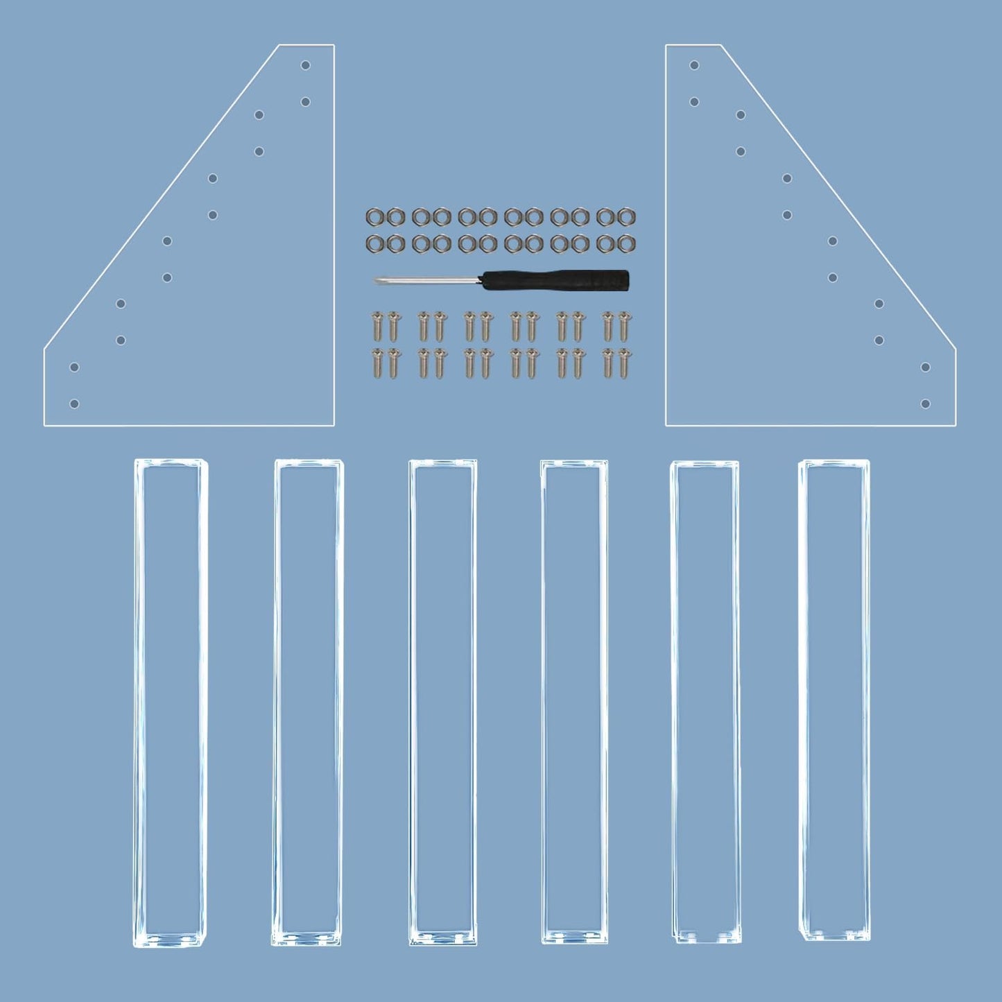 Kingtaily Organizer Rack Stand Holder Large Capacity Acrylic Clear 6 Layers for Nails Polish Essential Oil Lipstick Sunglasses