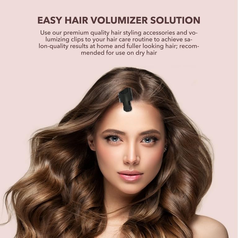 6pc Styling Curling Clips - Easy-to-Use Dual-Purpose Hair Clips for Curling and Volumizing |Heat Resistant Hair Clip Set, Premium Quality Hair Accessories for Women (BLACK)