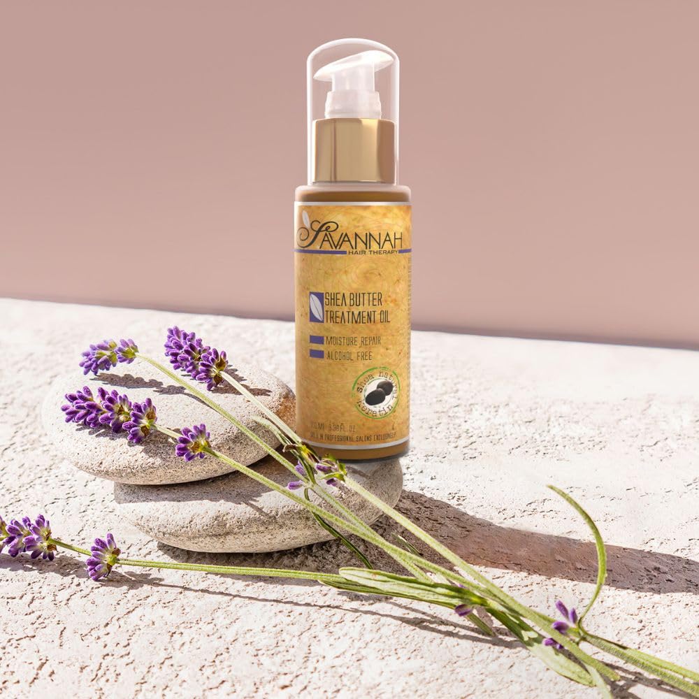 Savannah Hair Therapy Hair Oil with Shea Butter for Frizzy, Dry & Damaged Hair, Hydrating Keratin Treatment Oil, 1.69oz/50ml
