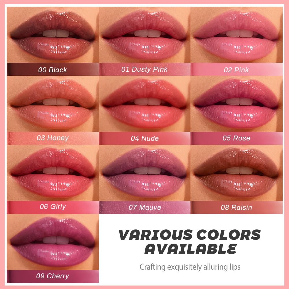 Cherry Honey Lipstick Tinted Lip Balm - Shine Moisturizing Lipstick for Women, Natural Nourishing Hydrating Lip Gloss Stain for Dry Lips, Tint Sheer Lightweight Makeup, Vegan - 1Pc #09 Cherry