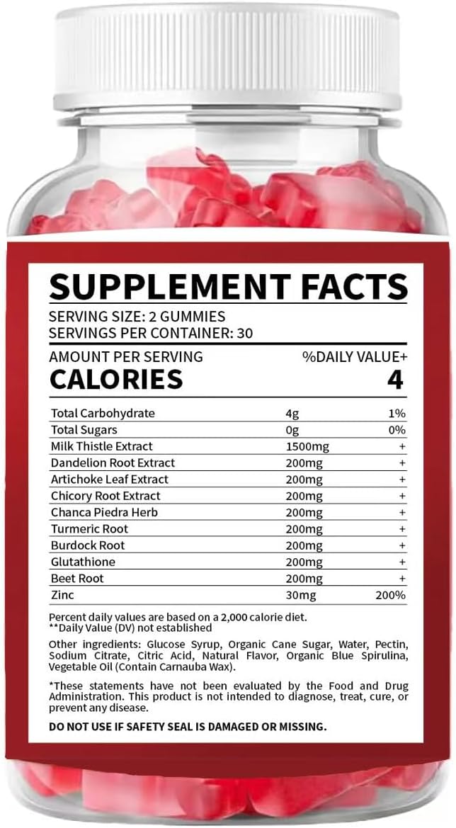 Milk Thistle Gummies for Liver Cleanse, 60 Vegan