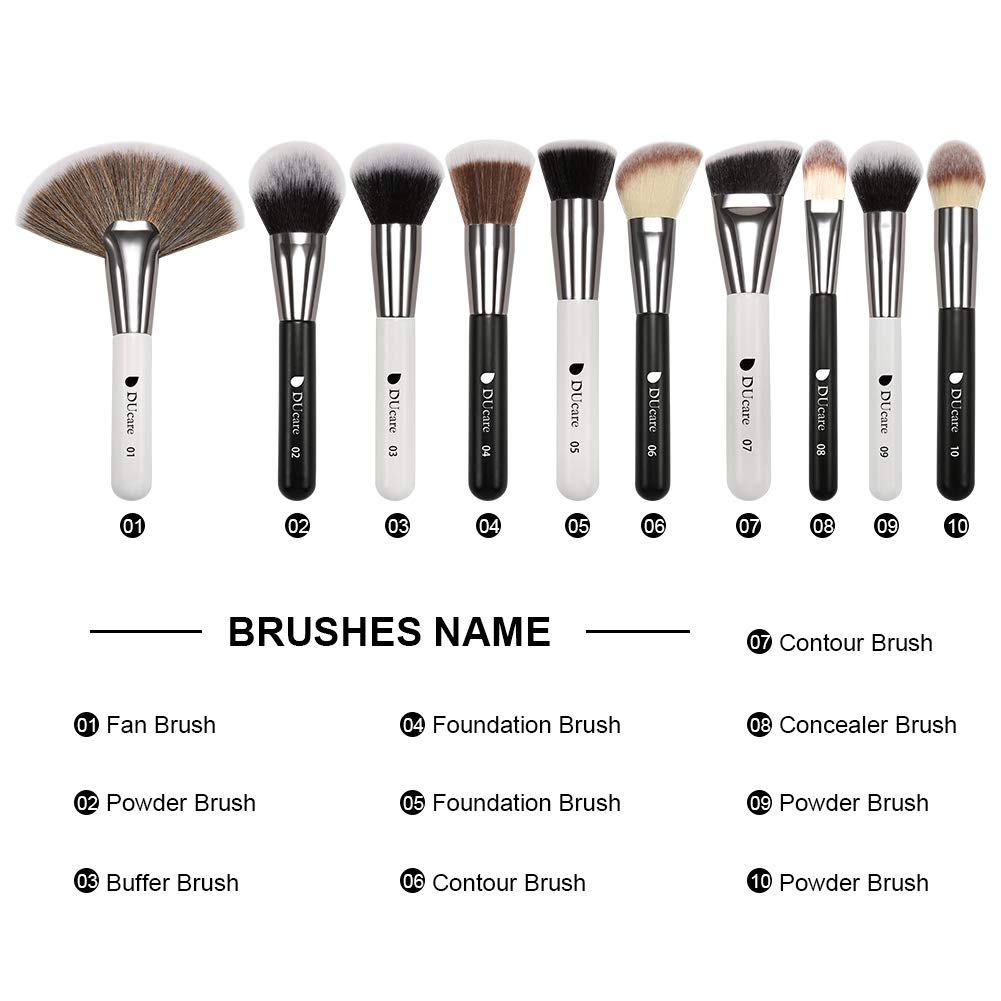 DUcare Professional Makeup Brushes Set 31Pcs Panda Series Makeup Brush Set Kabuki Foundation Blending Face Powder Blush Concealers Eye Shadows With Leather Case Organizer