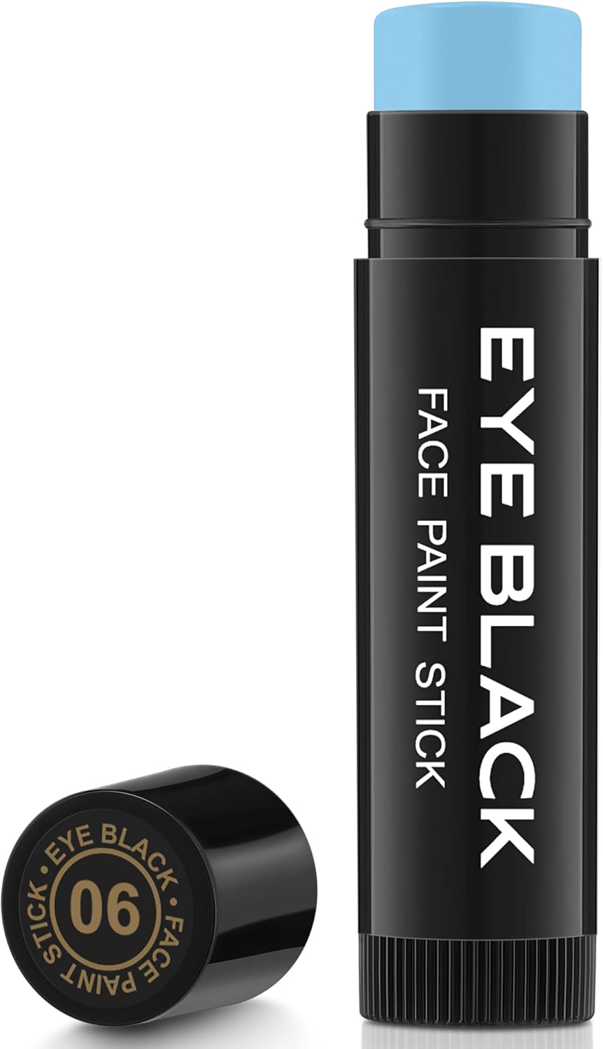 Light Blue Eye Black Stick, 3pcs Anti-Glare Under Eye Sports Grease Stick for Baseball Softball Soccer Lacrosse Hockey Athletes Sports Training, Water-Proof Eye Black Stick for Athletes