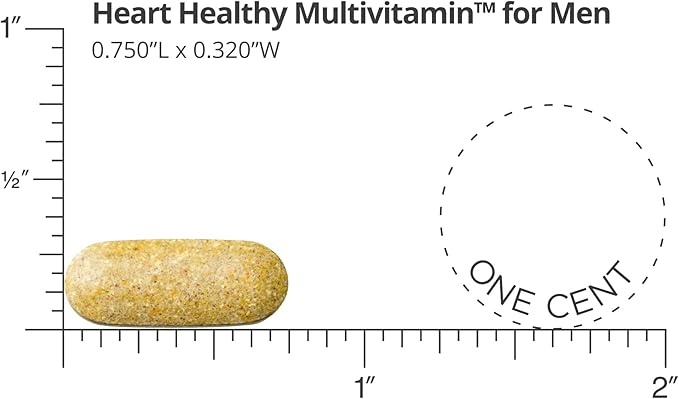 Dr. Sinatra Heart Healthy Multivitamin for Men with Vitamin D 1000 IU, A, B12, C, E, and Zinc, 90 Tablets (30-Day Supply)