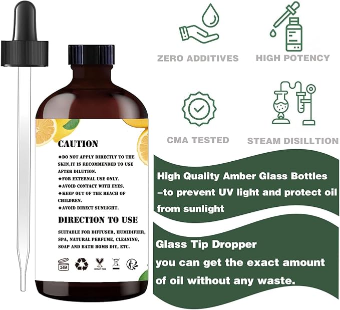 Lavender Essential Oil (4 oz) β 100% Pure Fragrance Oil for Diffusers, Humidifiers, Aromatherapy, Relaxation, Bath, Massage, Candles, Soap Making, DIY, Home Cleaning, Gifts β Gentle Floral Fragrance