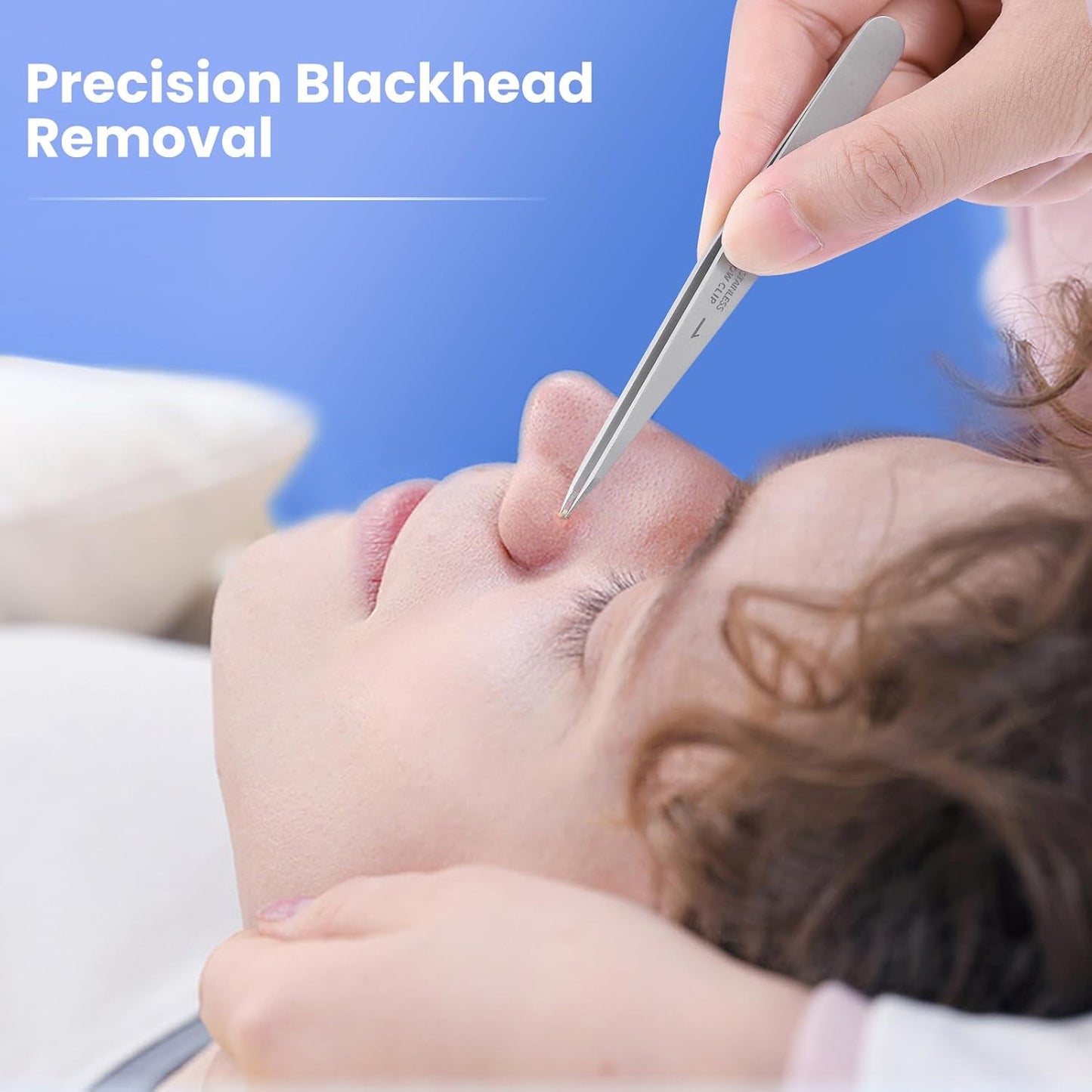 Pointed Tweezers for women Facial hair, Precision Tweezers for Eyebrows, Chin Hair๏ผIngrown Hair, Splinters, Glass Removal๏ผSilver๏ผ