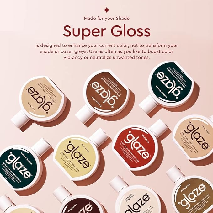 Glaze Sleek Espresso Super Color Conditioning Gloss 6.4fl.oz & GlaziPlex Super Bond Repair Hair Treatment, 120ml. 4-in-1 Deep Conditioning Hair Mask