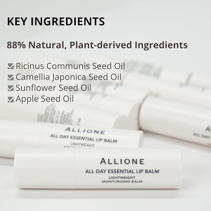 All Day Essential Tinted Lip Balm 04 Allure Rose | Natural Gloss Finish, Moisturizing Lip Care, Deep Nourishing Plant-Based Chapstick, Hydrating Lip Butter for Dry Cracked Chapped Lips