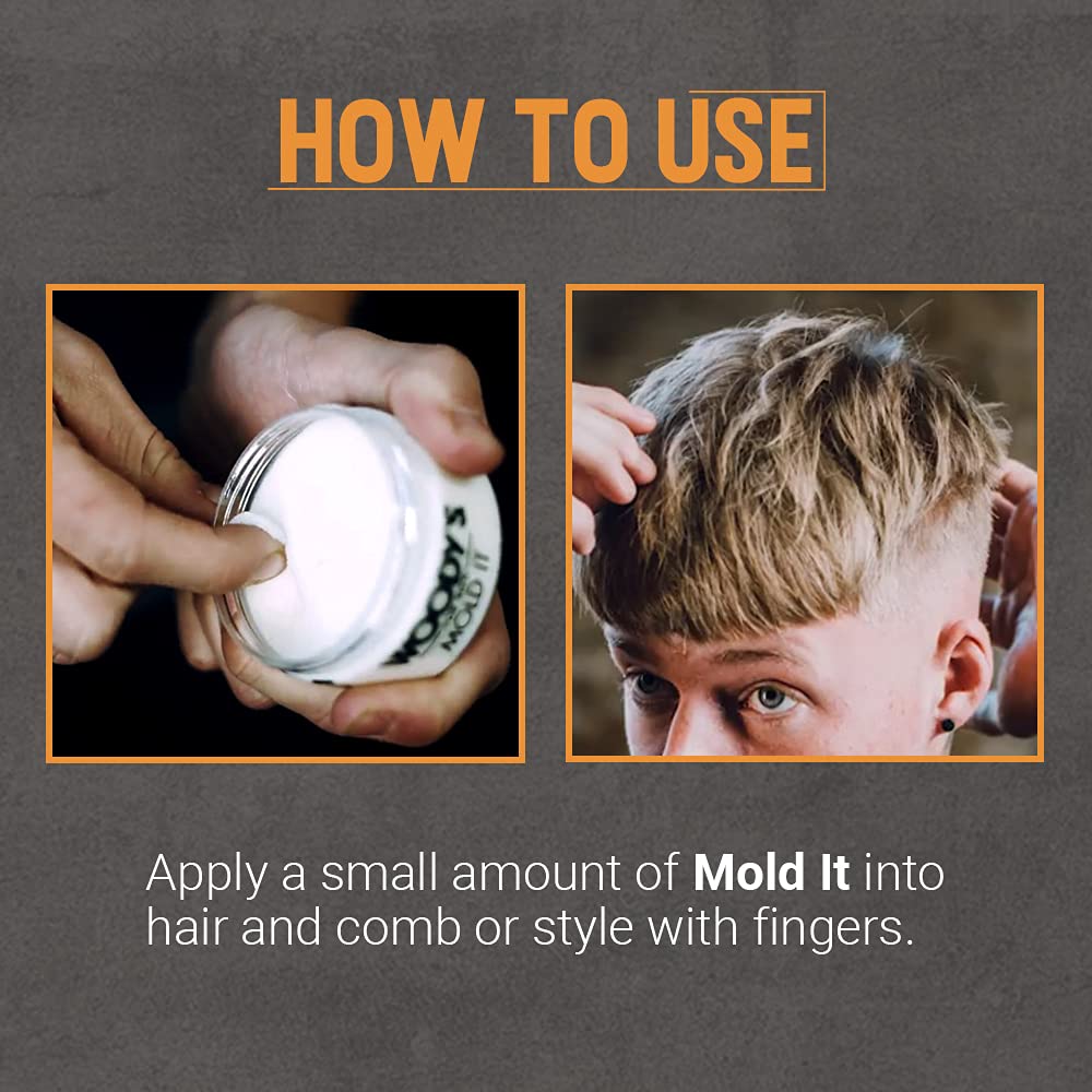 Woody's Mold It Matte Hair Paste for Men - Medium Hold, Matte Finish Styling Clay Pomade For Men Alternative, Adds Texture & Volume, 3.4 oz