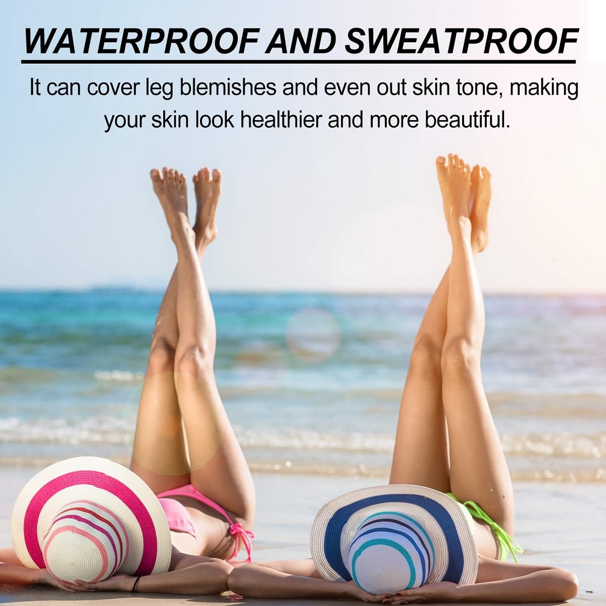 Leg Makeup Waterproof No Transfer, Flawless Looking Leg and Body Tattoos and Scar Cover up Makeup Concealer for All Skin. (2# Medium Golw)