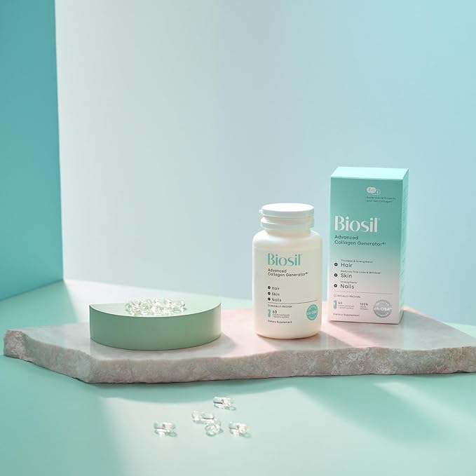 Biosil Collagen Generator - 60 Liquid Capsules, Pack of 2 - with Patented ch-OSA Complex - Generates & Protects Your Own Collagen - GMO Free - 60-Day Supply