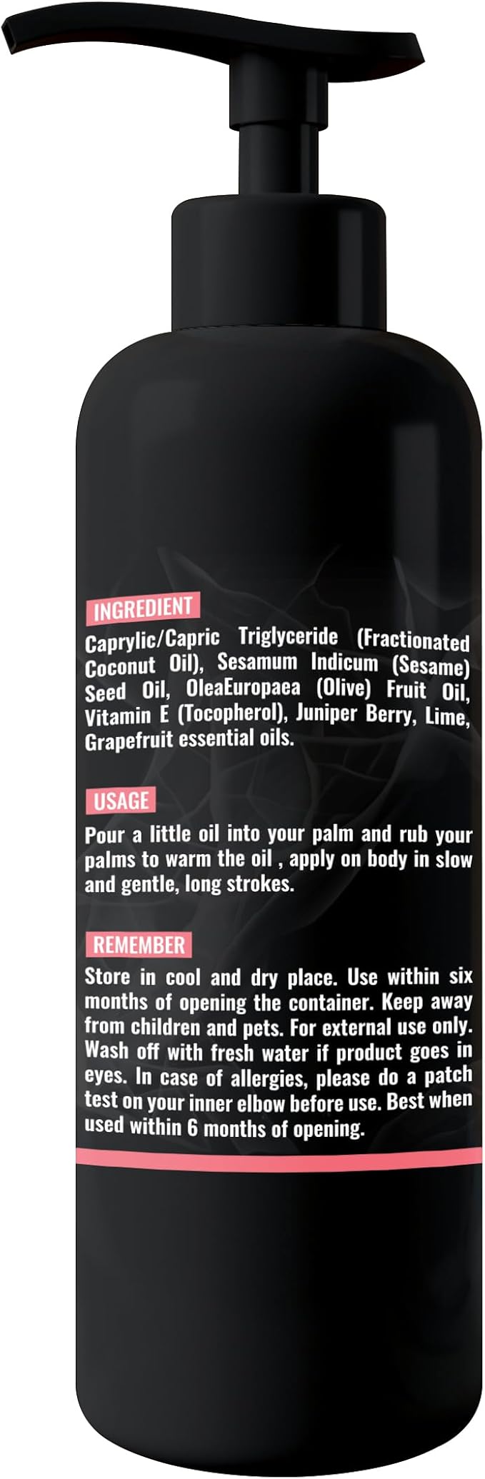 Organic - Edible Berry Sensual Massage Oil for Couple - Edible | No Stain & Non-Sticky | with Coconut Oil, Natural Lime & Juniper Berry.