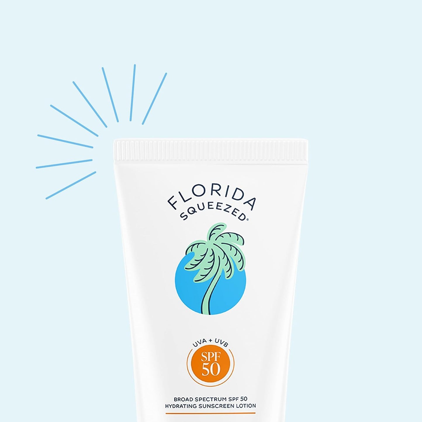 Florida Squeezed SPF 50 Hydrating Sunscreen Lotion | 3.4 oz | Ultra-Hydrating, Non-Greasy Face and Body Lotion. Hawaii 104 Reef Act Compliant (Octinoxate & Oxybenzone Free)