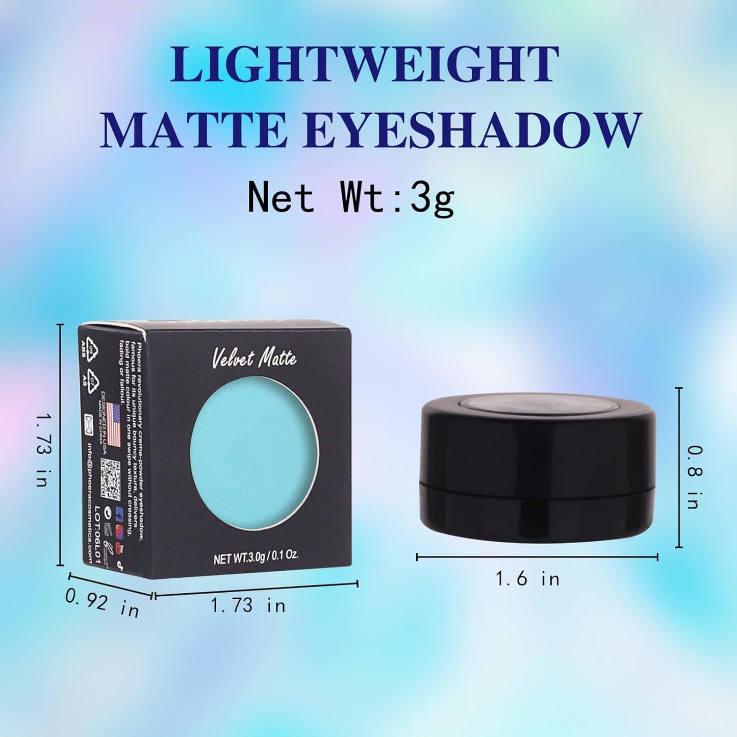 MEICOLY Light Blue Single Eyeshadow,Bold Turquoise Pressed Powder Matte Eye shadow,Turquoise Blue Shade for Halloween Smurf Corpse Bride Sally Makeup,Opaque Vegan Cruelty Free for Day & Night
